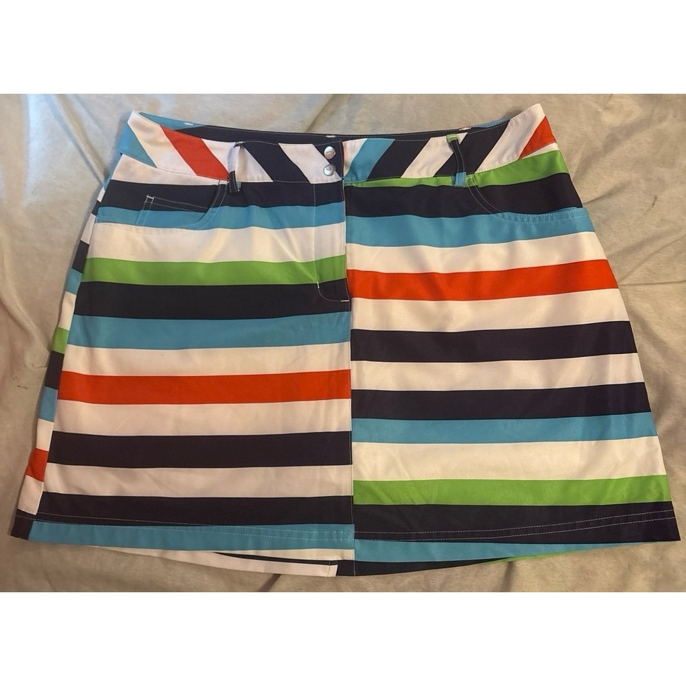 Slazenger Golf Women's Multicolored‎ Stripe A Line Athletic Skort, Size 8